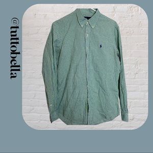 Ralph Lauren Green & Navy Plaid Button Down Shirt